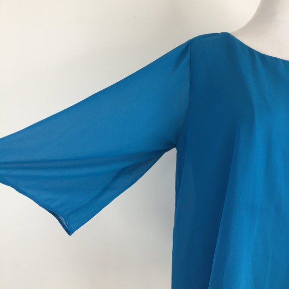 NWT SOFT SURROUNDINGS Petite Seaport Ethereality Top Front Back Overlays Shirt - Picture 8 of 14